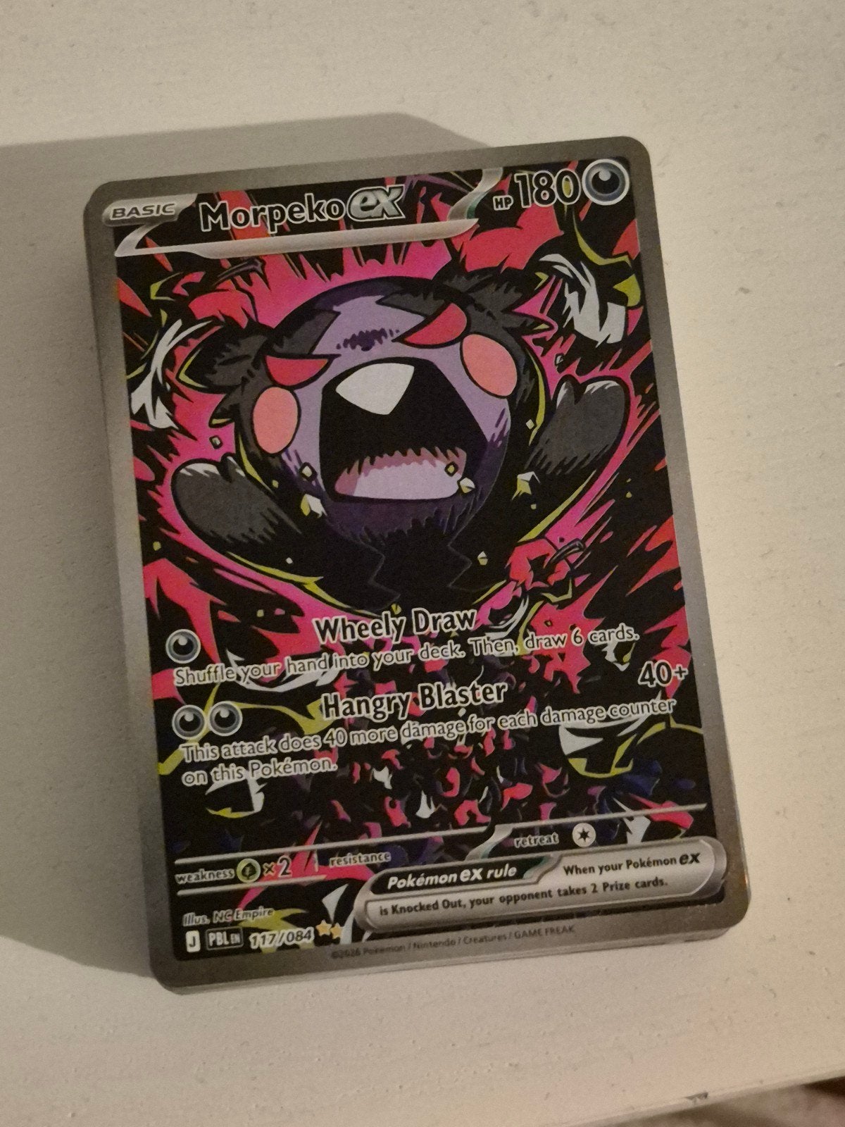 Morpeko Ex - 117/084 - Pitch Black (PBL 117) Pack Fresh NM, Ophalen of Verzenden, Nieuw, Losse kaart