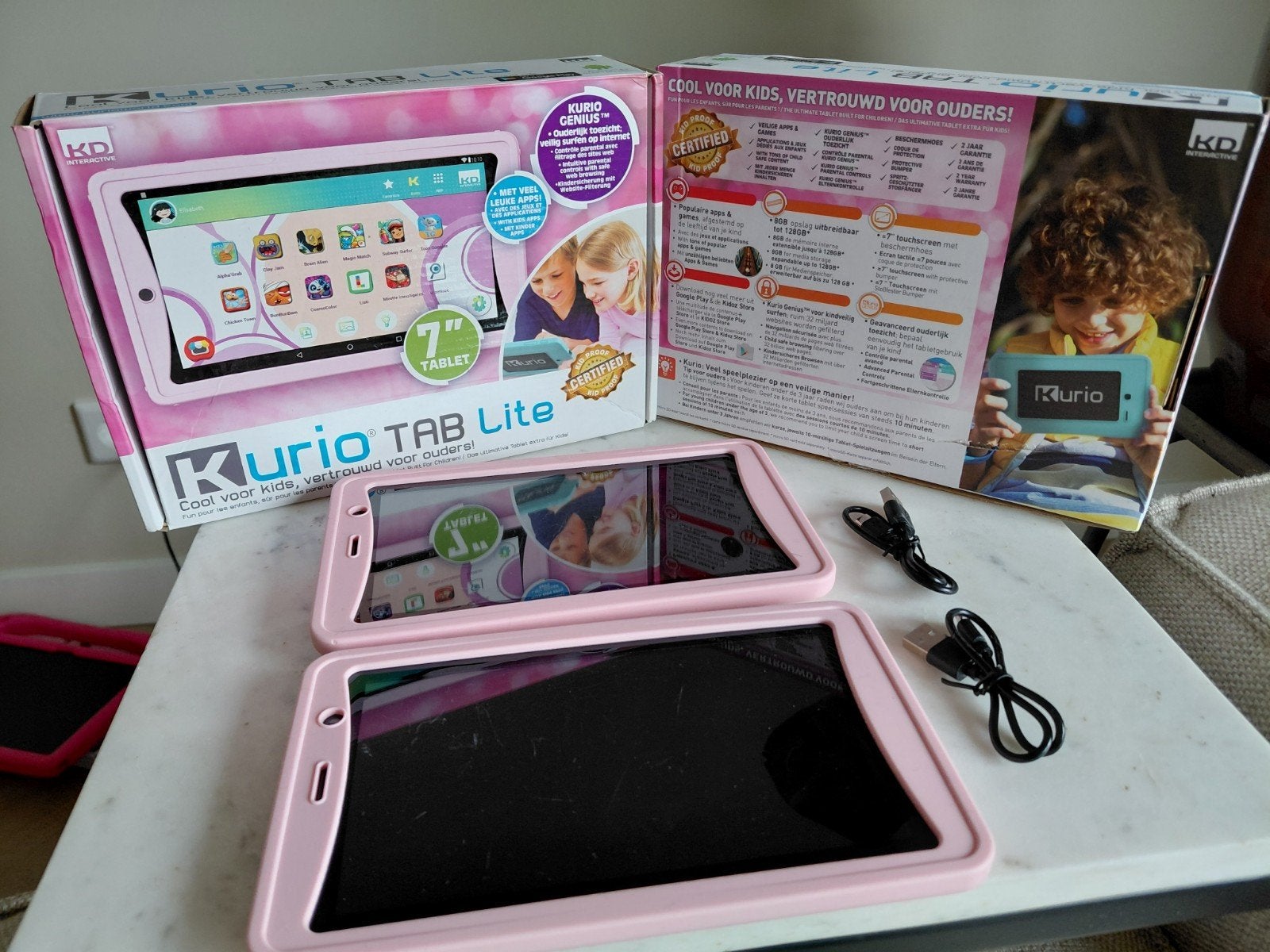 Kuri Tab Lite 7 inch kindertablet - Roze (1 stuk), Computers en Software, Android Tablets, Kurio, Gebruikt, Ophalen of Verzenden