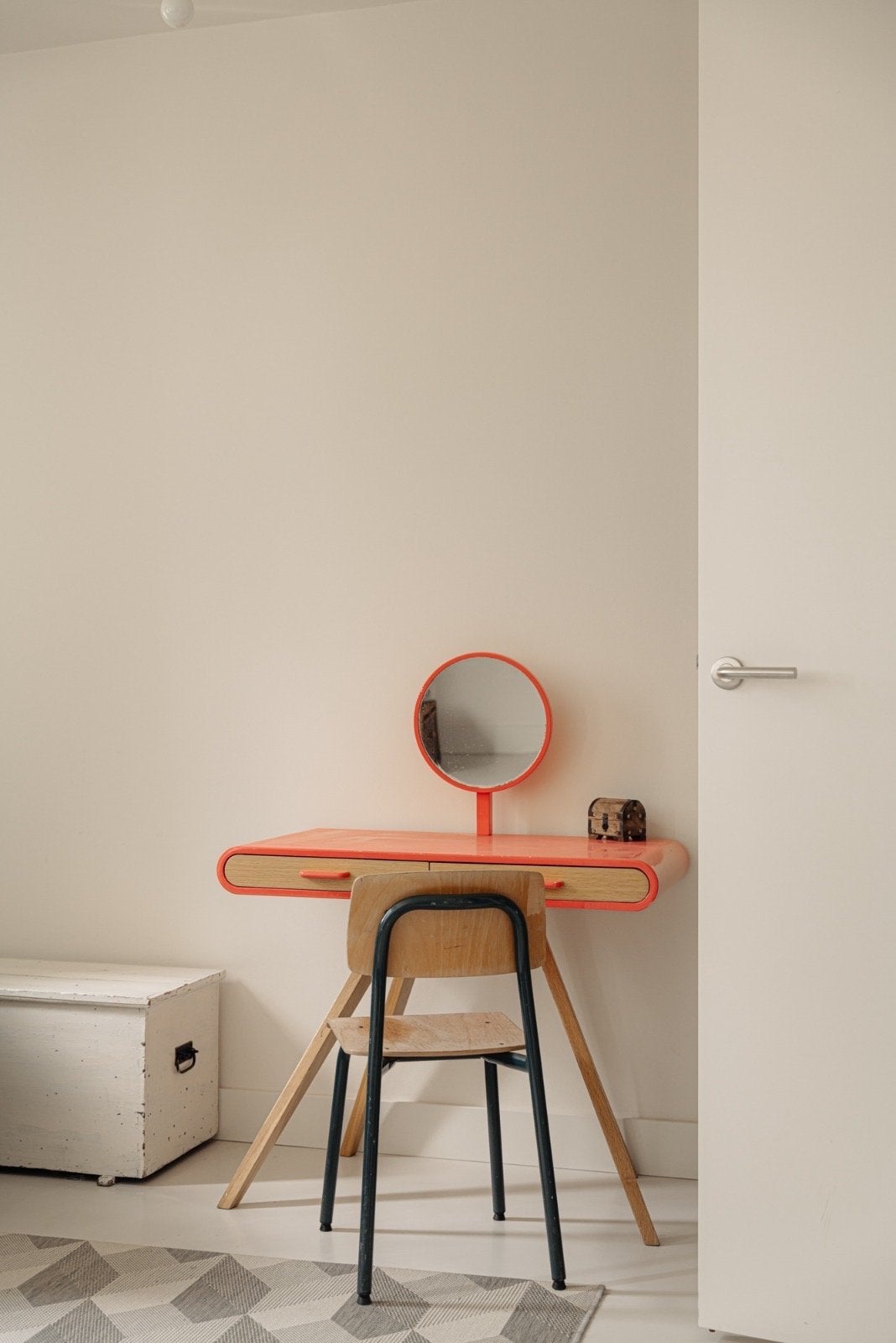 Felroze make-up/kaptafel in prima staat, Ophalen, Gebruikt, 50 tot 100 cm, Minder dan 100 cm