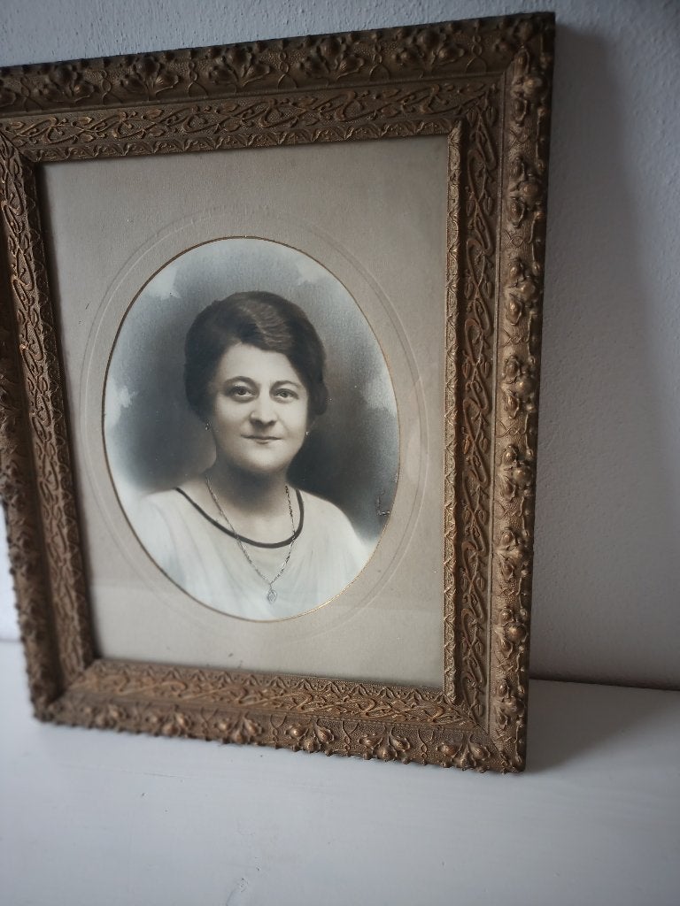 Antieke fotolijst, Ophalen, 52 cm, Verwisselbare inhoud, Zo goed als nieuw