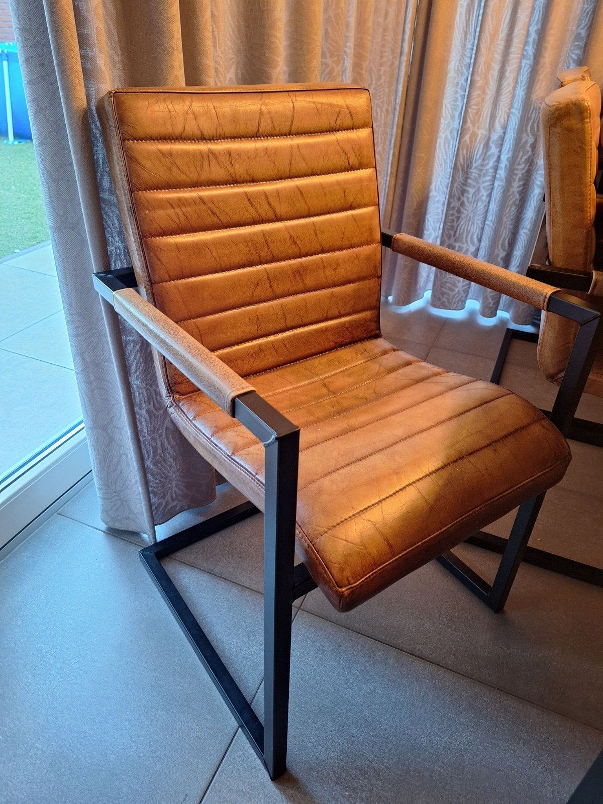 3 leren eetkamerstoelen van Goossens, Ophalen, Gebruikt, Leer, Drie