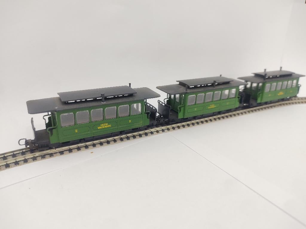 Waldenburgerbahn H0e  Rijtuigenset 3x, Hobby en Vrije tijd, Modeltreinen | H0, Ophalen of Verzenden, Gelijkstroom, Locomotief
