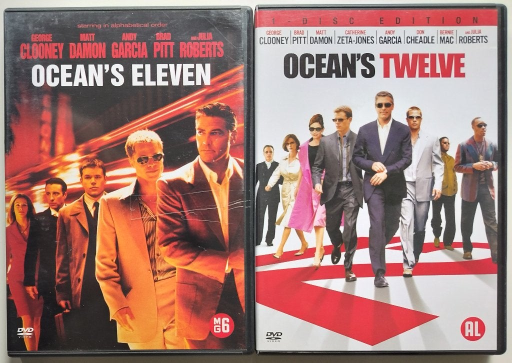 Ocean's Eleven (2001) & Ocean's Twelve (2004) *2 DVD, Vanaf 6 jaar, Ophalen of Verzenden, Zo goed als nieuw, Actie