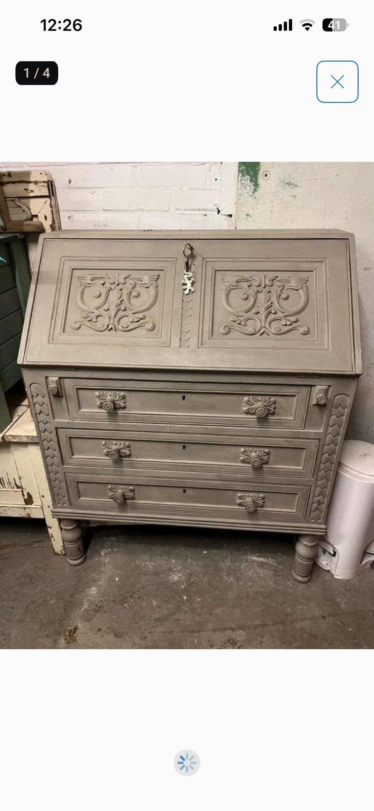 Brocante antiek secretaire bureau., Ophalen of Verzenden, Gebruikt