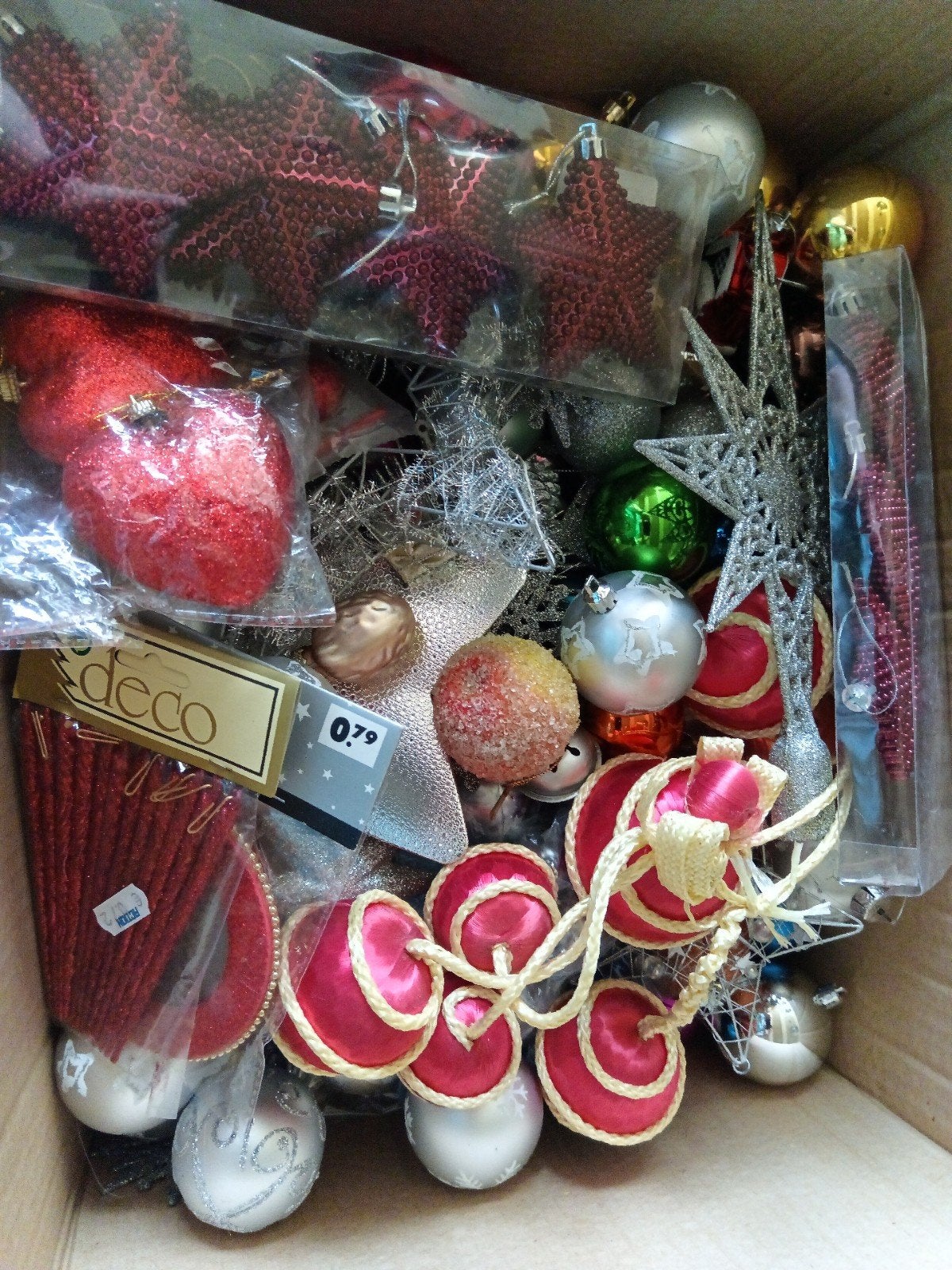 diverse plastic ballen of kerstboom decoratie, Ophalen of Verzenden, Zo goed als nieuw