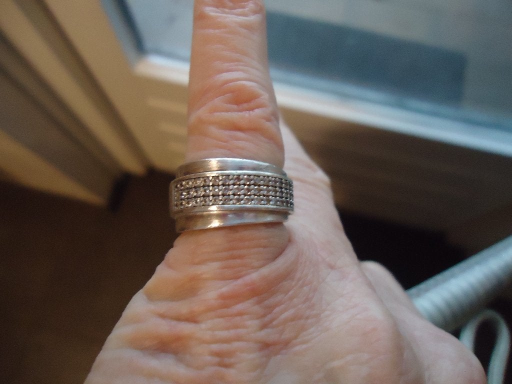 mooie echt zilveren ring esprit dikke ring mt 16  925  10gr, Gebruikt, Ophalen of Verzenden, Kleiner dan 17, Dame