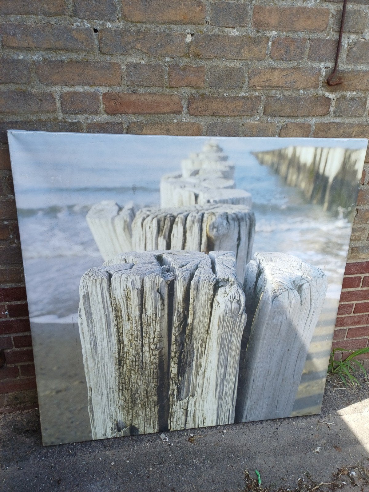 Groot tuinposter op houten  frame., Ophalen