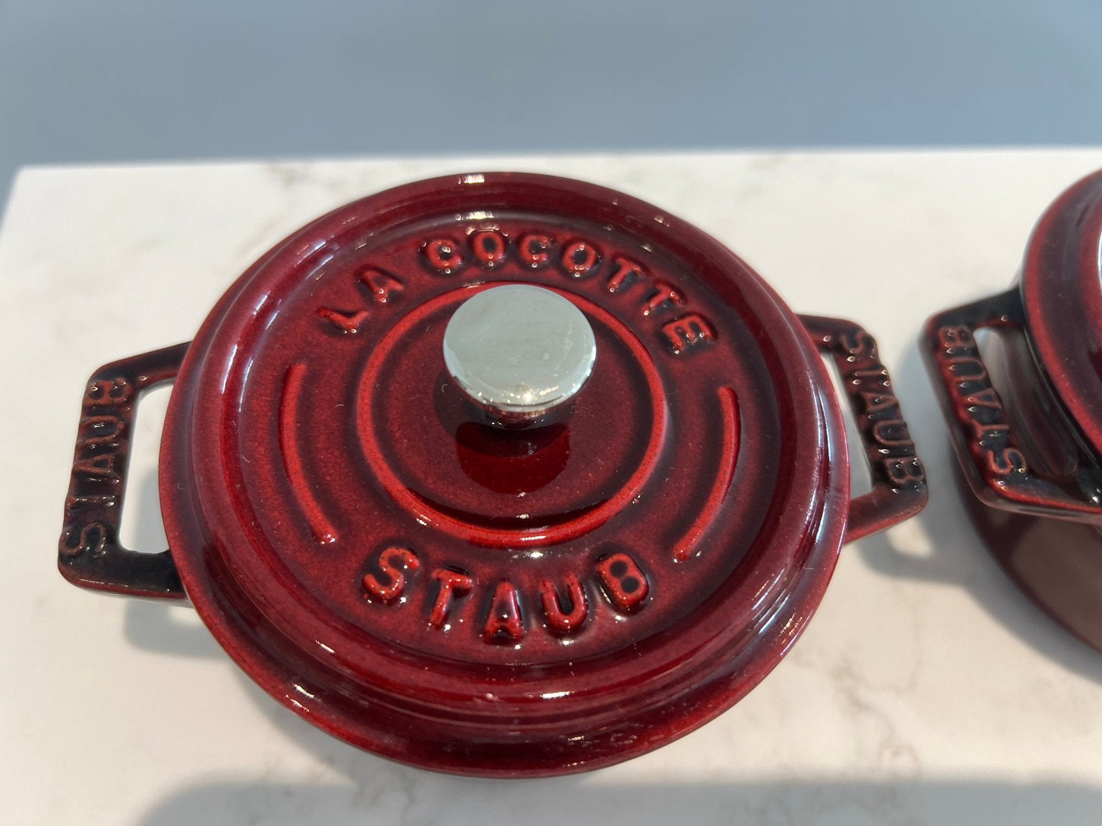 3 x Staub mini Cocotte 10 cm Grenadine, Gietijzer, Nieuw, Ophalen of Verzenden, Staub