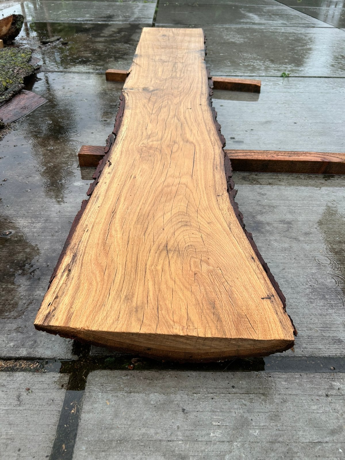 Eiken hout schap plank, Tuin en Terras, Palen, Balken en Planken, Ophalen, Zo goed als nieuw, 250 cm of meer, Balken