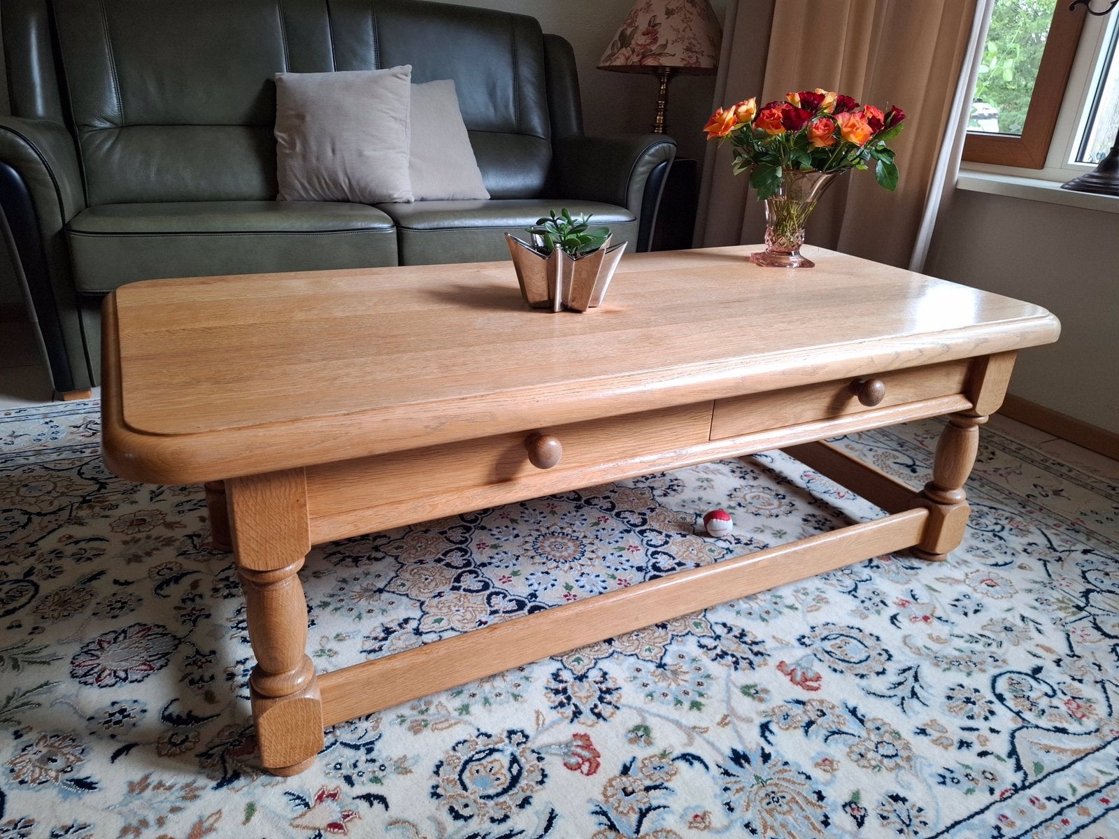Eiken Salontafel met Lades - Meubelfabriek Oisterwijk, Huis en Inrichting, Tafels | Salontafels, Gebruikt, 5 – 50, 50 tot 100 cm