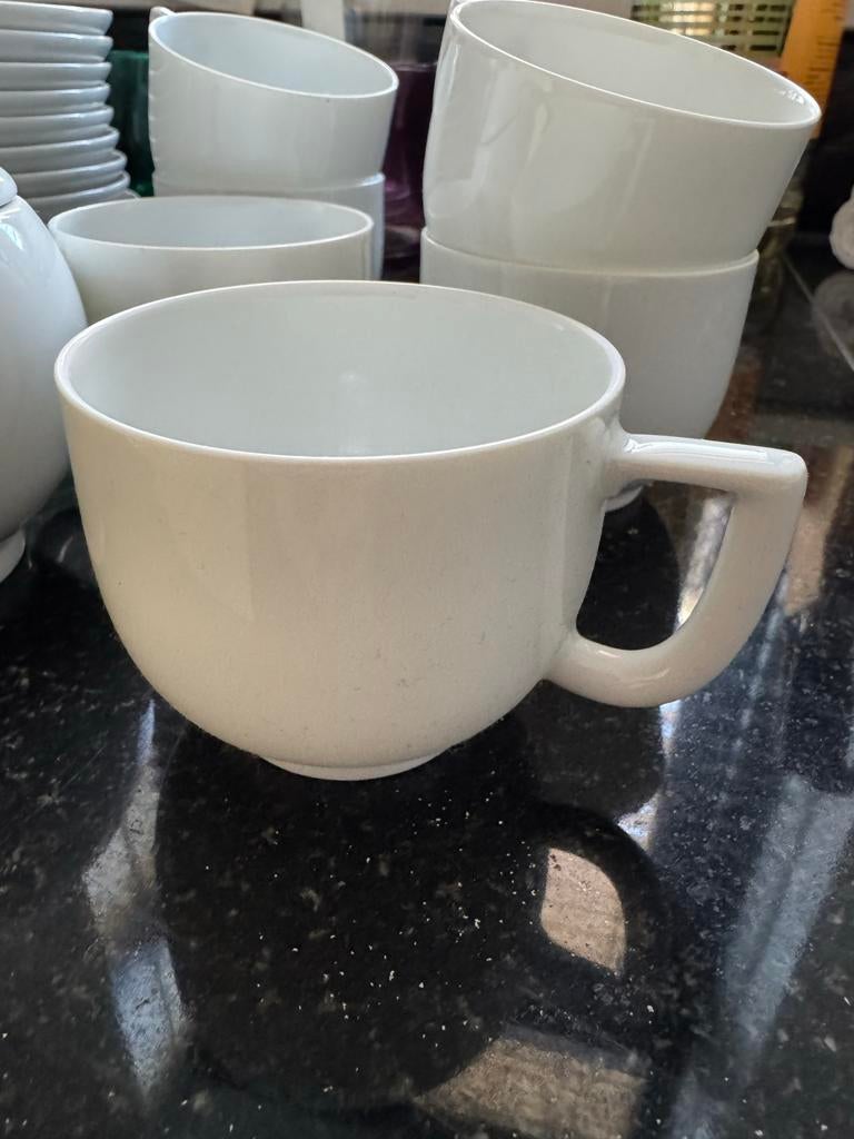 12 Arzberg City White River Koffiekopjes met suikerpotje, Ophalen, Gebruikt, Porselein, Compleet servies