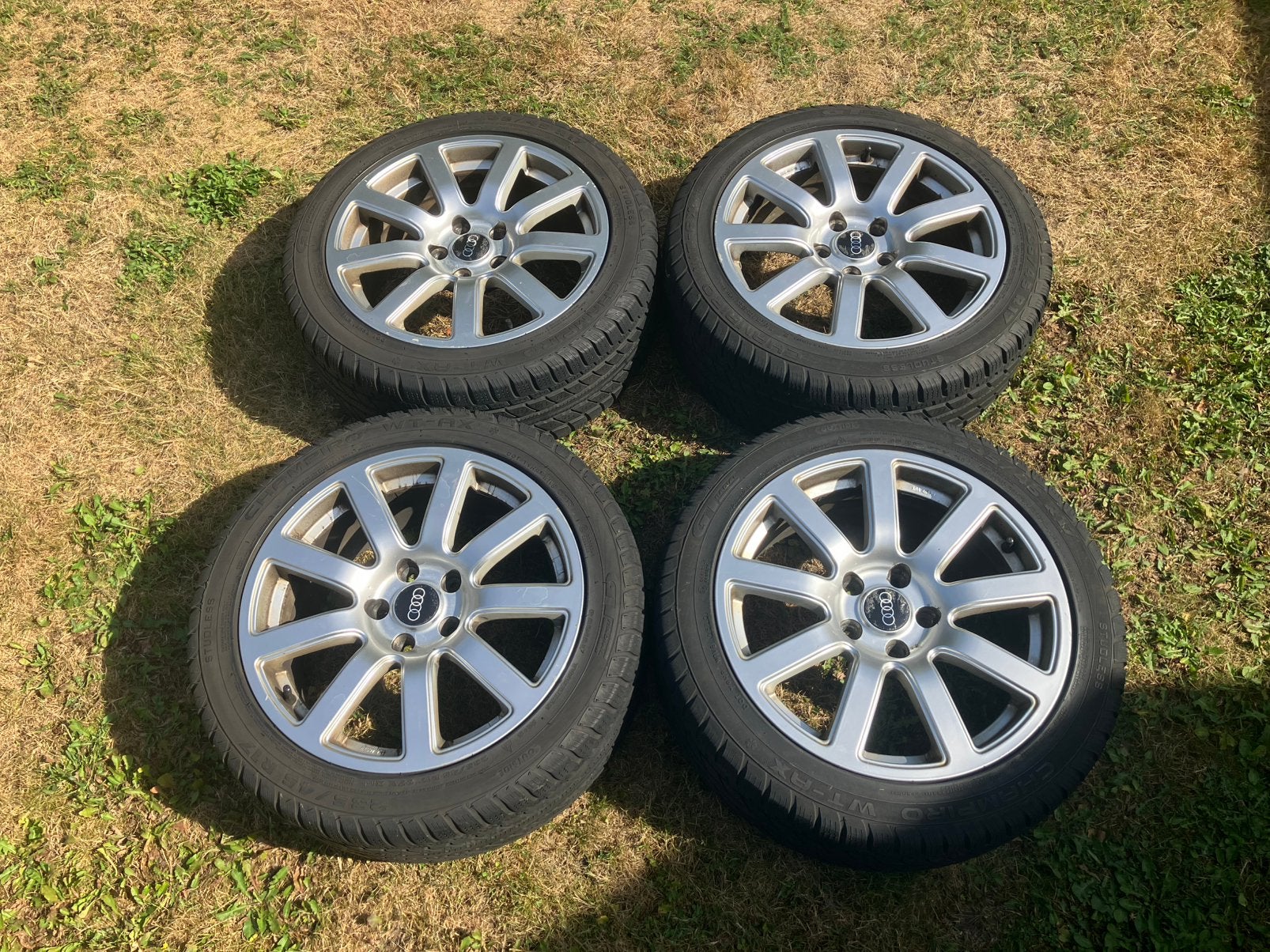 Audi velgen 17 inch 5x112 met winterbanden, Ophalen, Gebruikt, Velg(en), 17 inch