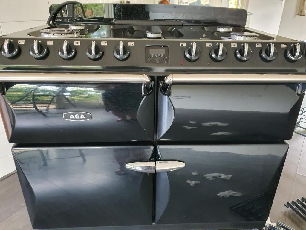 AGA Gasfornuis / Range Cooker – Zwart – 105 cm, Ophalen, Gebruikt, 60 cm of meer, Grill