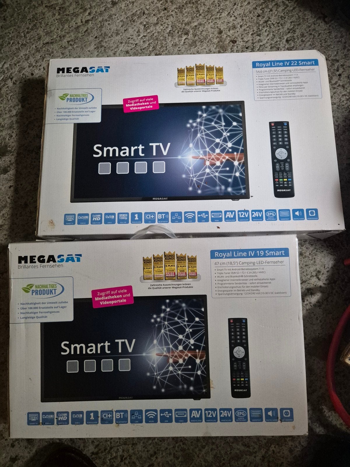 Megasat Royal Line IV Smart TV's (19" en 22")camping, camper, LED, 50 Hz, HD Ready (720p), Nieuw
