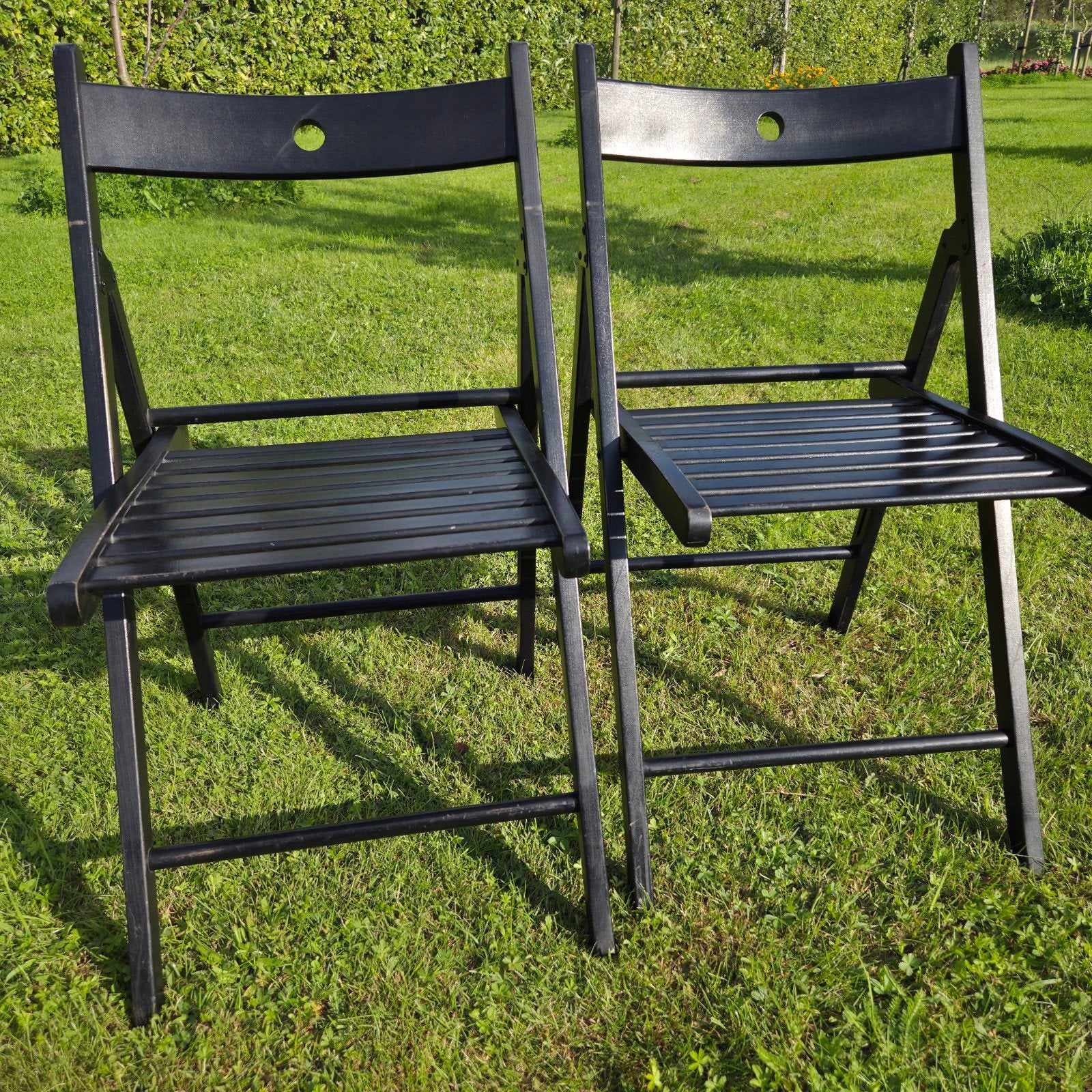 Klapstoel Ikea Zwart Terje Frösvi Inklapbaar Hout, Ophalen, Gebruikt, Twee, Zwart