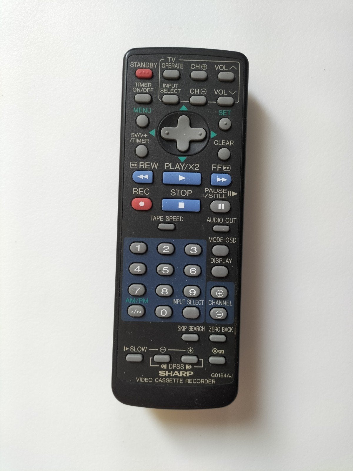 Sharp G0184AJ Originele VCR Afstandsbediening, Ophalen of Verzenden, Gebruikt, Origineel, Vhs