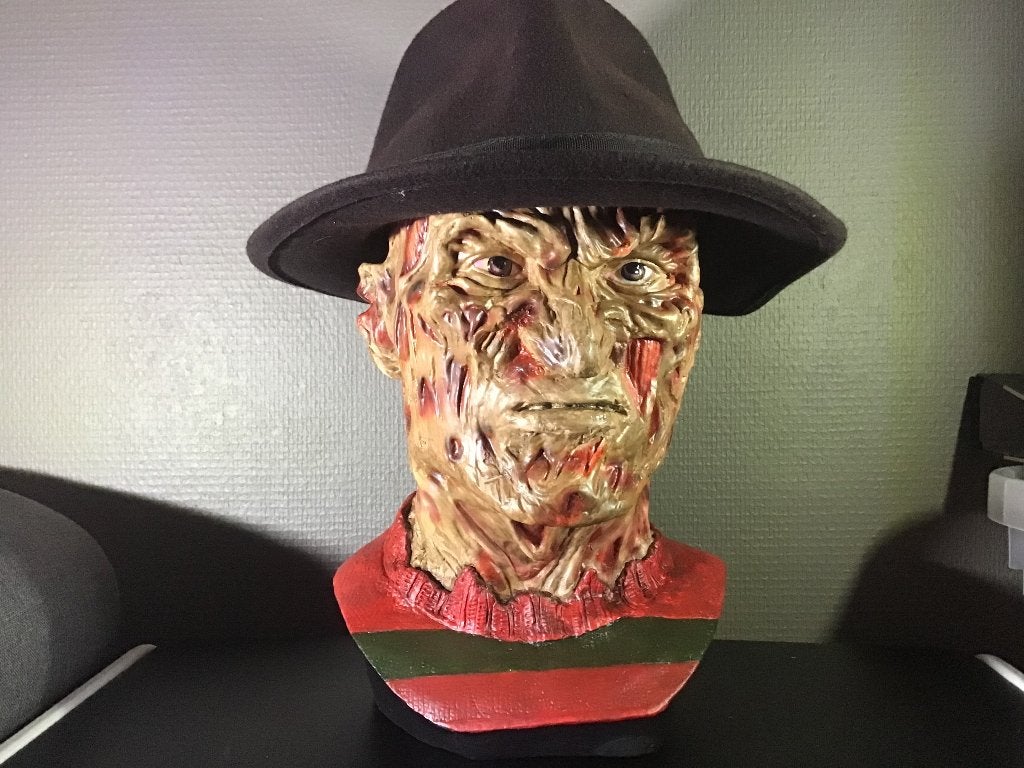 Life size hoofd freddy krueger gemaakt uit vinyl, Ophalen of Verzenden, Actiefiguur of Pop