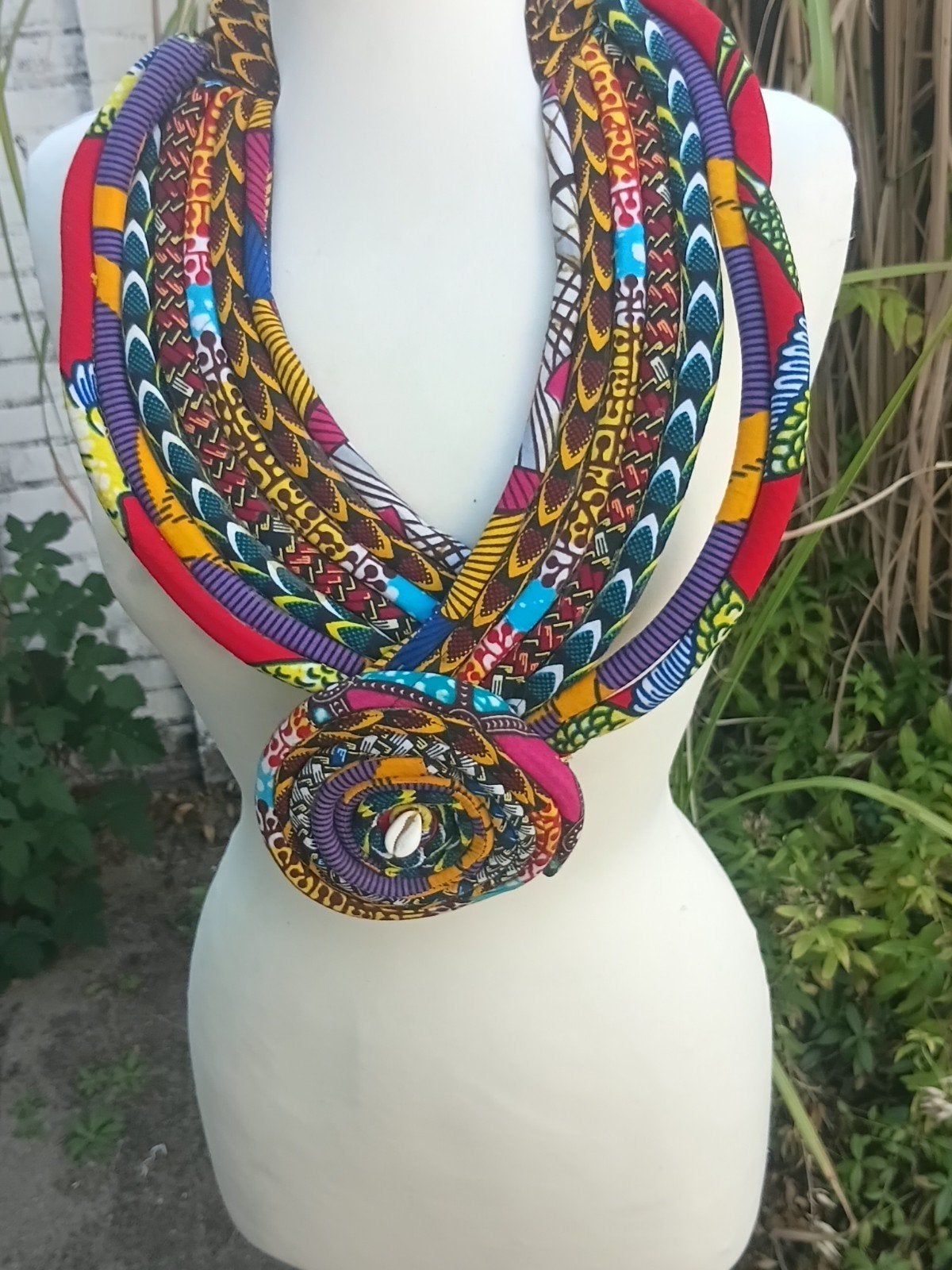 batik katoenen ketting Ghana by Isaac afgeprijsd, Ophalen of Verzenden, Nieuw, Overige materialen