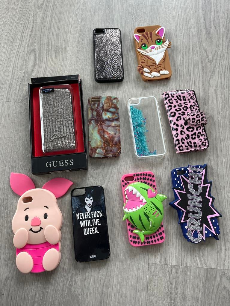 10 Verschillende iPhone 5 hoesjes, Gebruikt, Hoesje of Tasje, Ophalen of Verzenden, Meerkleurig