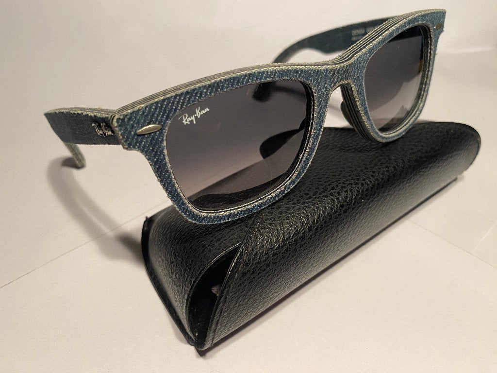 Nieuwe Ray-Ban Denim Wayfarer Zonnebril - Ongebruikt, Zonnebril, Blauw, Nieuw, Ophalen of Verzenden