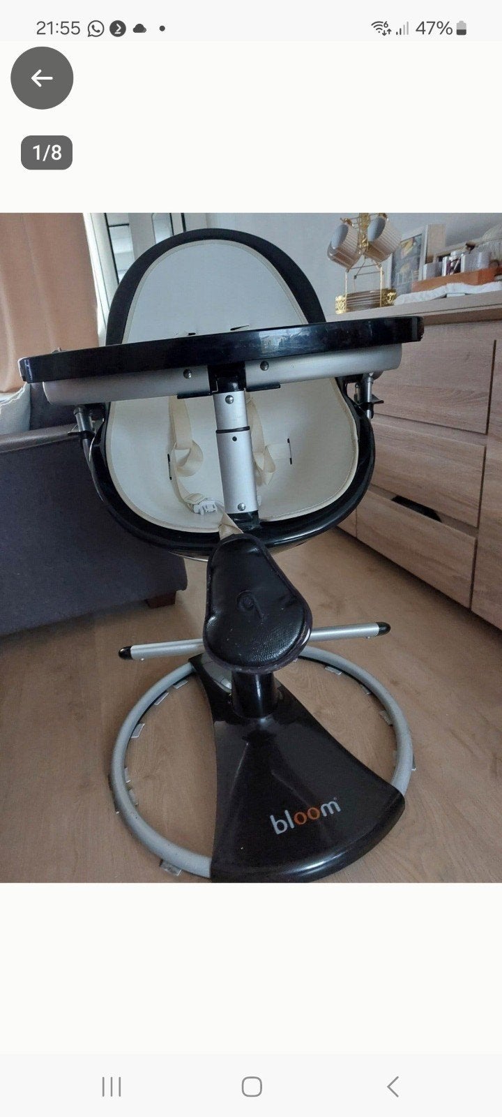Bloom Fresco kinderstoel met extra accessoires, Ophalen, Gebruikt, Meegroeistoel, Afneembaar eetblad