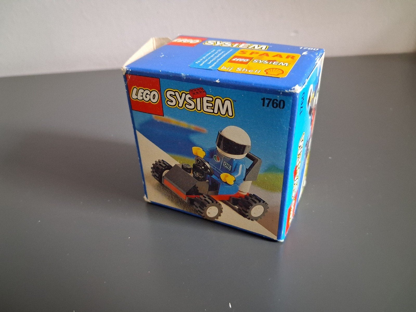 Lego System 1760: Raceauto met coureur (Shell promotie), Kinderen en Baby's, Gebruikt, Inclusief instructies, Lego, Ophalen of Verzenden