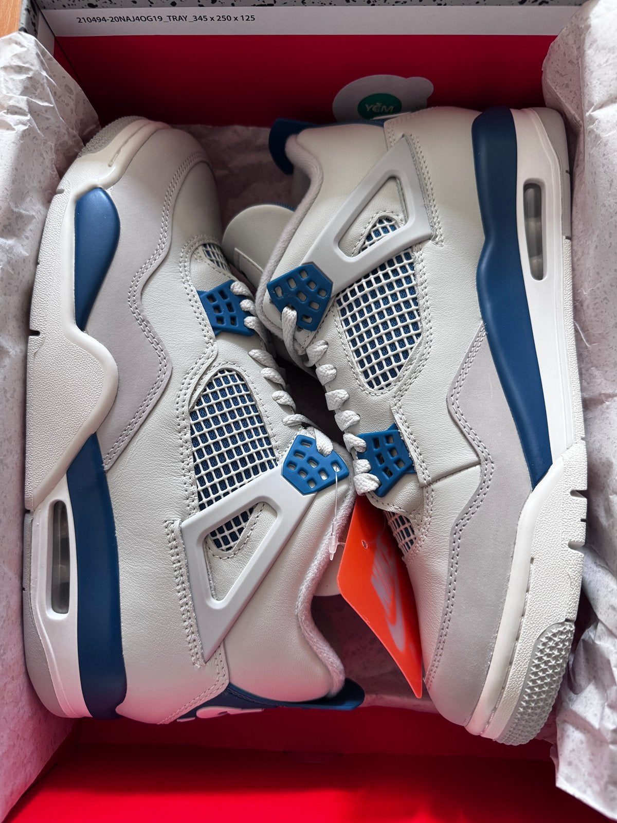 Air Jordan 4 Retro Military Blue | 44.5, Blauw, Nieuw, Ophalen of Verzenden, Sneakers of Gympen