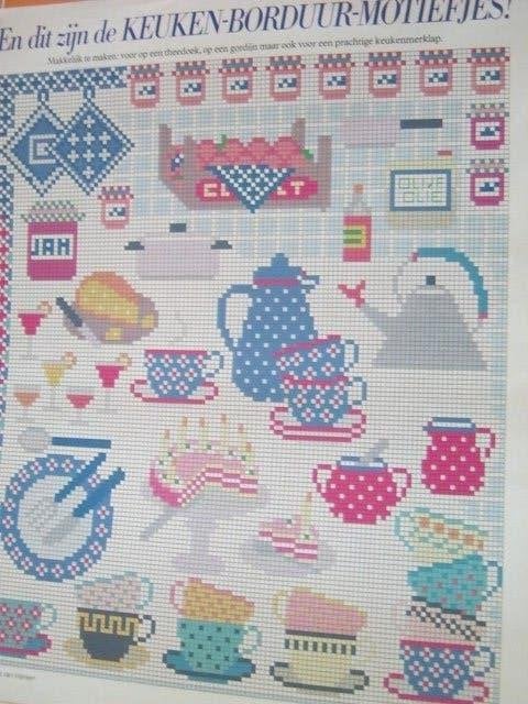 Borduurpatroon    Servies   nr 962 do, Verzenden, Nieuw, Handborduren, Patroon