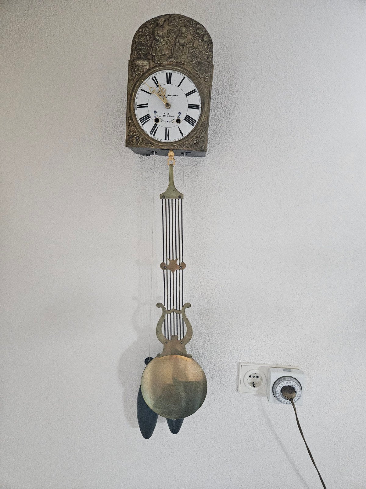 Antieke Japy Freres Wandklok - Vintage Decoratie, Antiek en Kunst, Ophalen