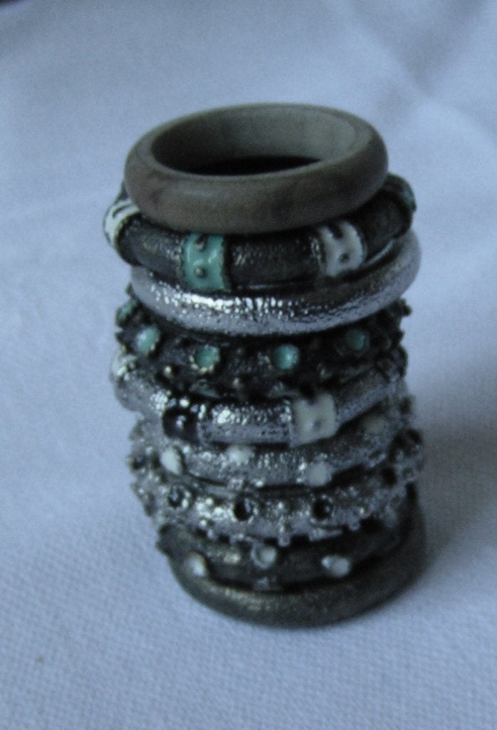 9 oosterse ringen nr XX 884, Verzenden, Zilver, Overige materialen, Dame