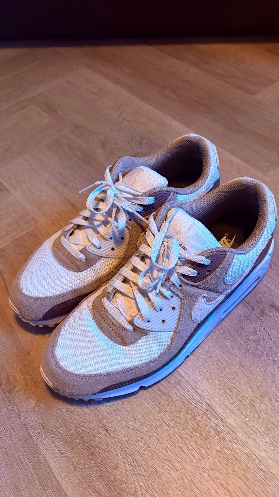 Nike Air Max 90 Summit White/Cacao Wow - Maat 45, Ophalen of Verzenden, Zo goed als nieuw, Wit, Sneakers of Gympen