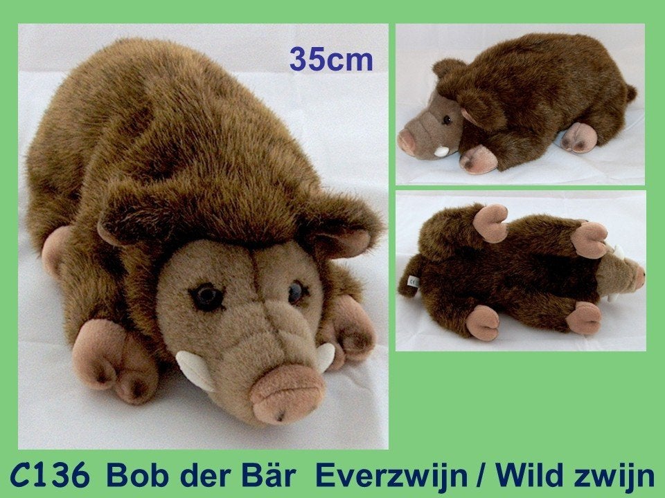 C136 Bob der Bär : Everzwijn / Wild zwijn 35cm groot, Ophalen, Zo goed als nieuw, Overige typen