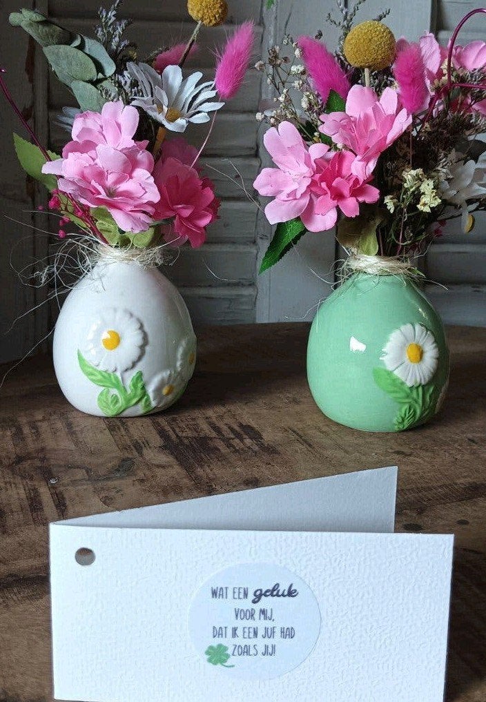 Juf bedankjes bloemstukjes en cadeautjes, Ophalen, Meerkleurig, Nieuw, Landelijk