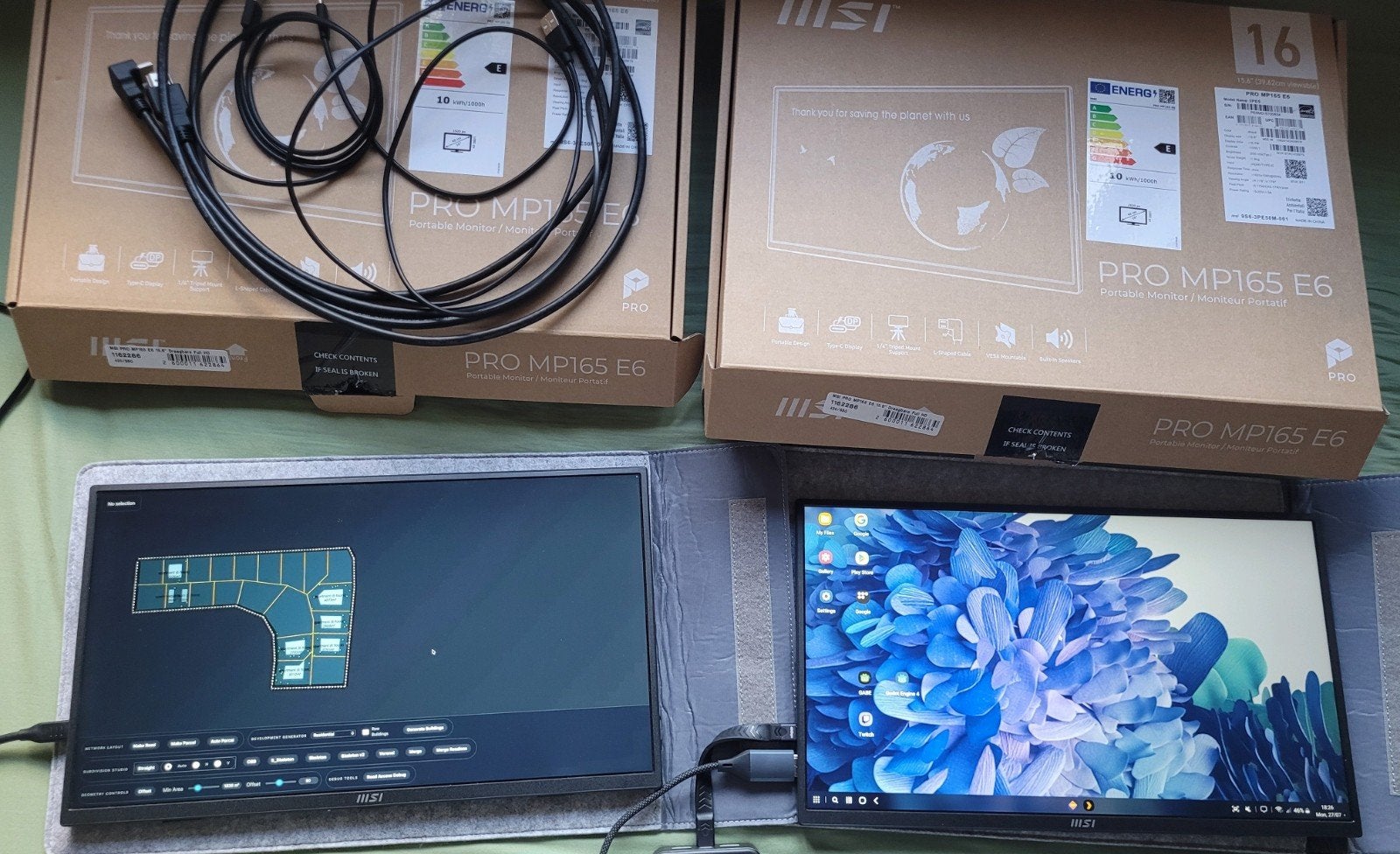 2x MSI Pro MP165 E6 (Portable Monitor, zeer goede staat), Computers en Software, Monitoren, Zo goed als nieuw, 60 Hz of minder