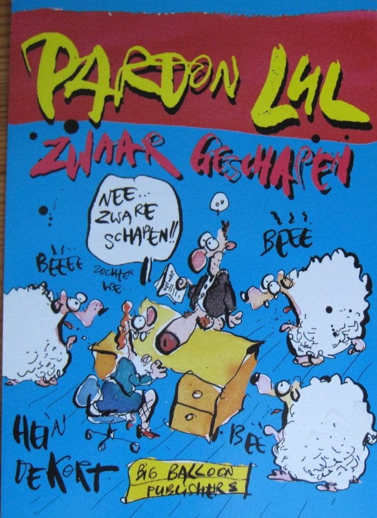 Boomerang - cartoon van Hein de Kort - zwaar geschapen, Verzamelen, Verzenden, 1980 tot heden, Ongelopen, Overige thema's