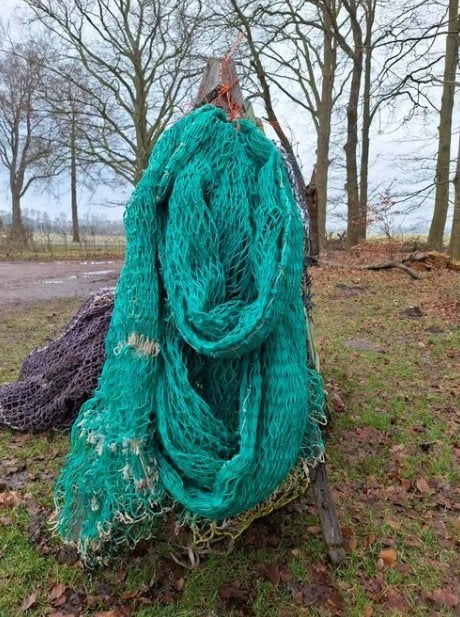 Oud vintage visnet decoratie, Gebruikt, T, Ophalen of Verzenden, N