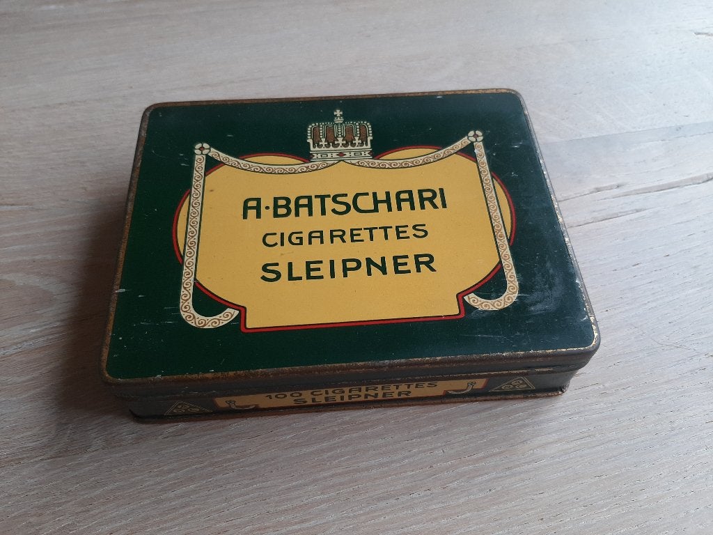 oud sigaretten blik Batschari, Den Haag, Sleipner, Zo goed als nieuw, X, Verpakking, Ophalen of Verzenden