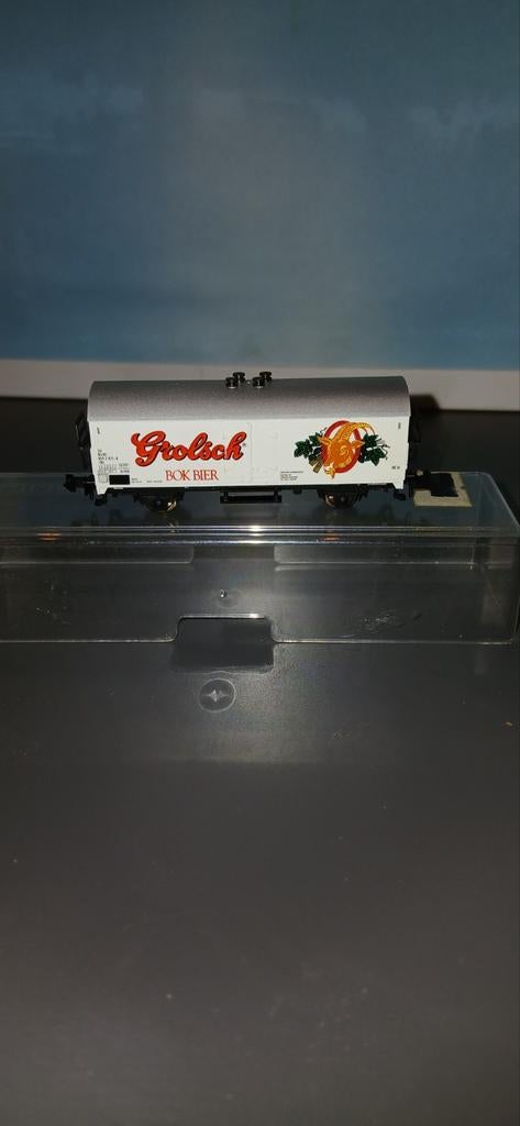 Minitrix bierwagon Grolsch, Hobby en Vrije tijd, Modeltreinen | N-Spoor, Gelijkstroom, Trix, Wagon, Ophalen of Verzenden