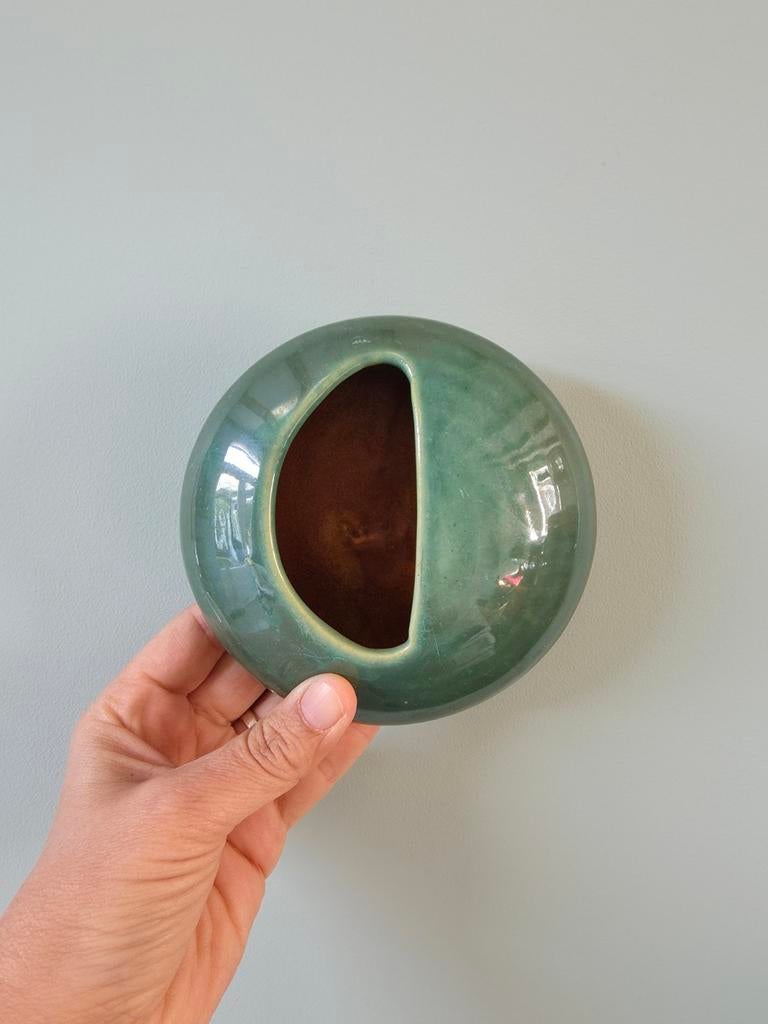 Mid-Century Dutch Studio Pottery UFO discus Ikebana vaas, Ophalen of Verzenden