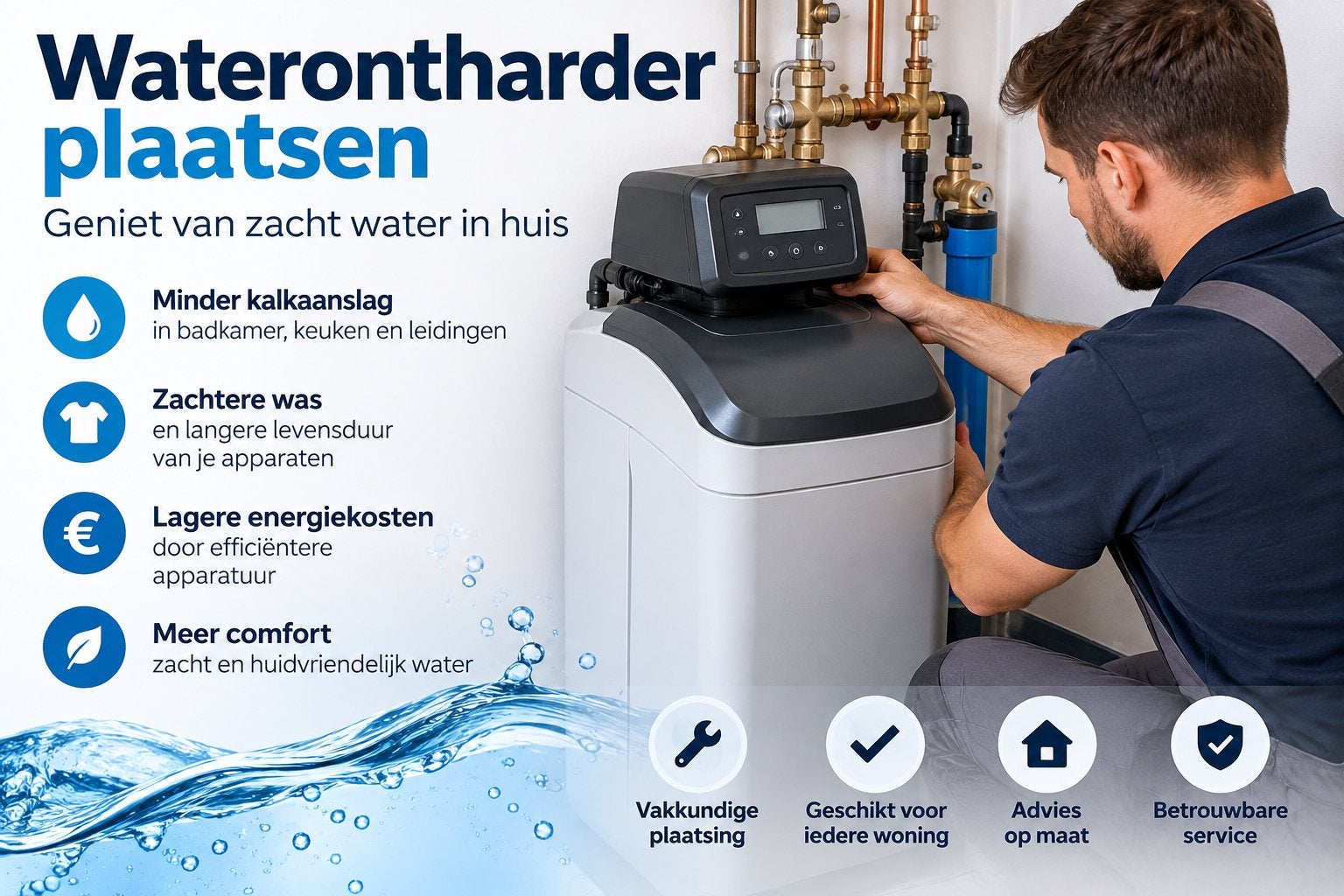 Waterontharder plaatsen - Geniet van zacht water in huis