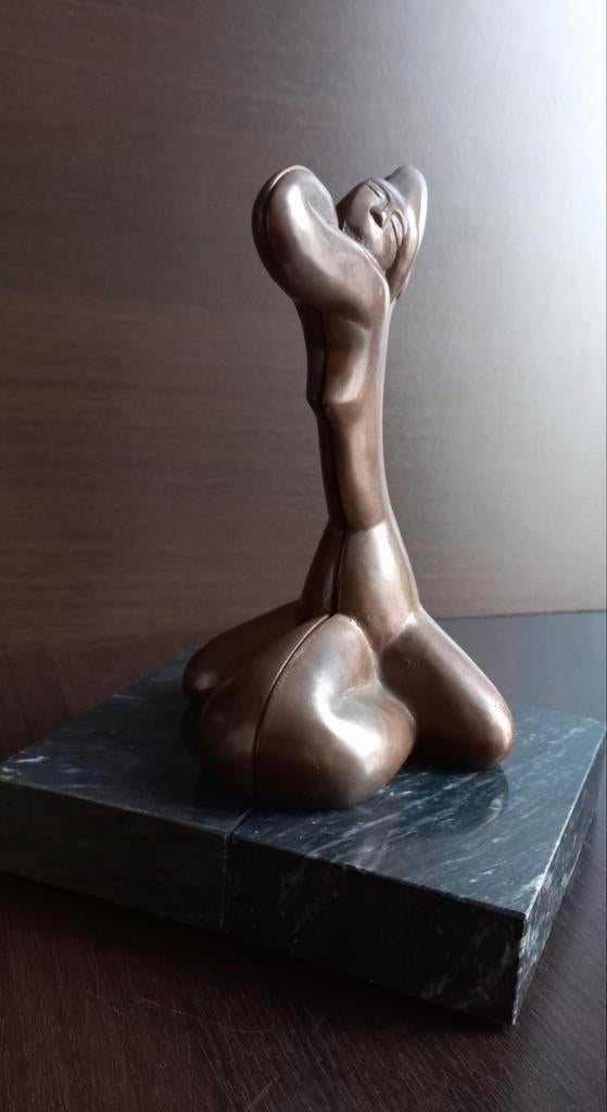 Art Deco brons boekensteunen naakte vrouwelijke figuren, Antiek en Kunst, Ophalen of Verzenden, Brons