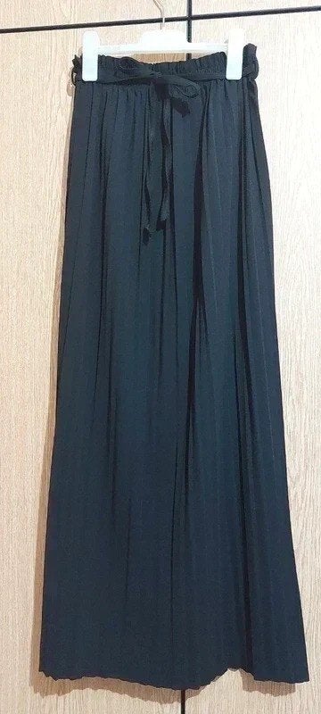Plisse rok, Maat 38/40 (M), Made in Italy, Zwart, Nieuw