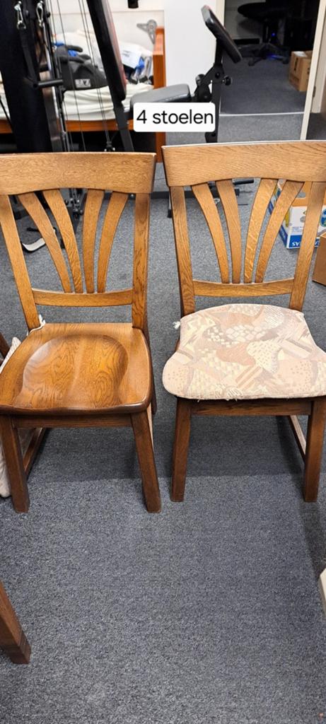 Eiken stoelen set: 4 zonder leuning, 2 met armleuning, Ophalen of Verzenden