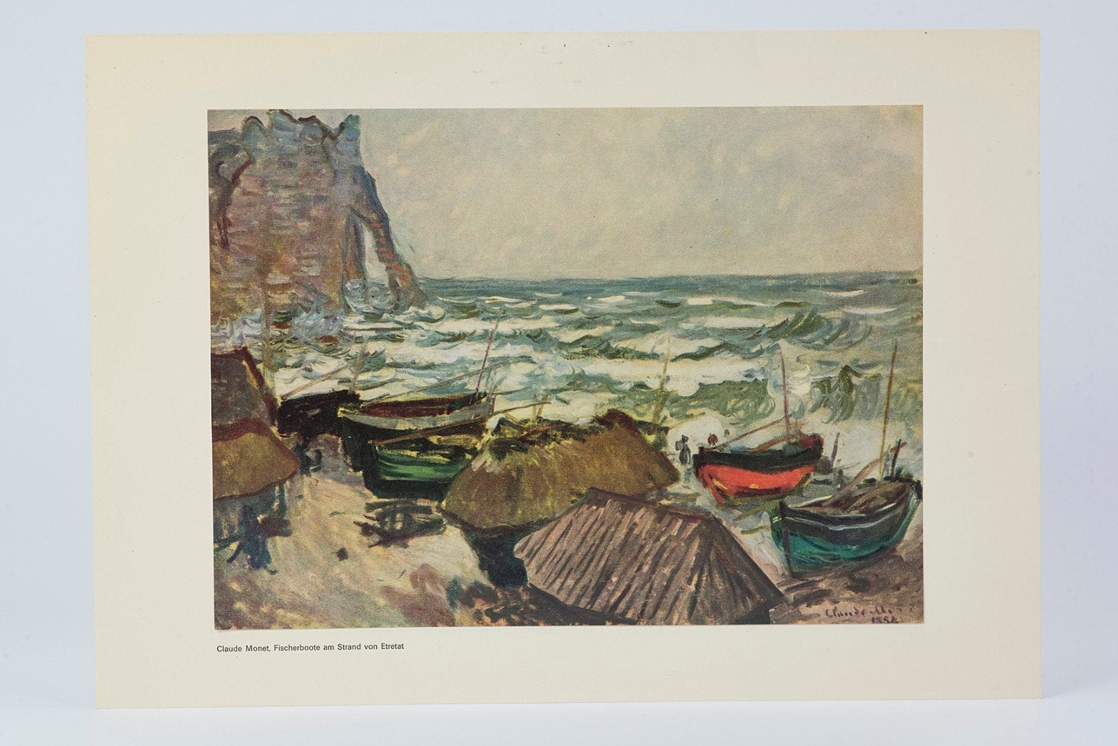 Claude Monet - Vissersboten op het strand van Etretat, Maritiem / water, Impressionistisch, Ophalen of Verzenden, Print