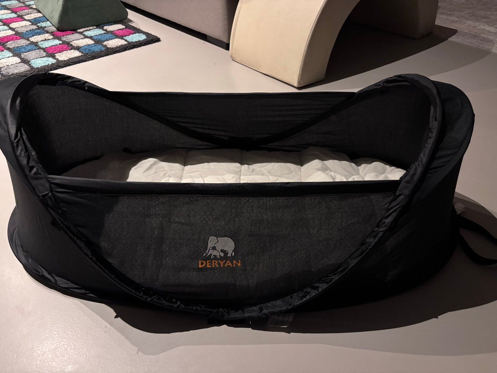 Deryan infant campingbedje, Kinderen en Baby's, Babywiegjes en Ledikanten, Ophalen of Verzenden, Zo goed als nieuw, Reisbedje