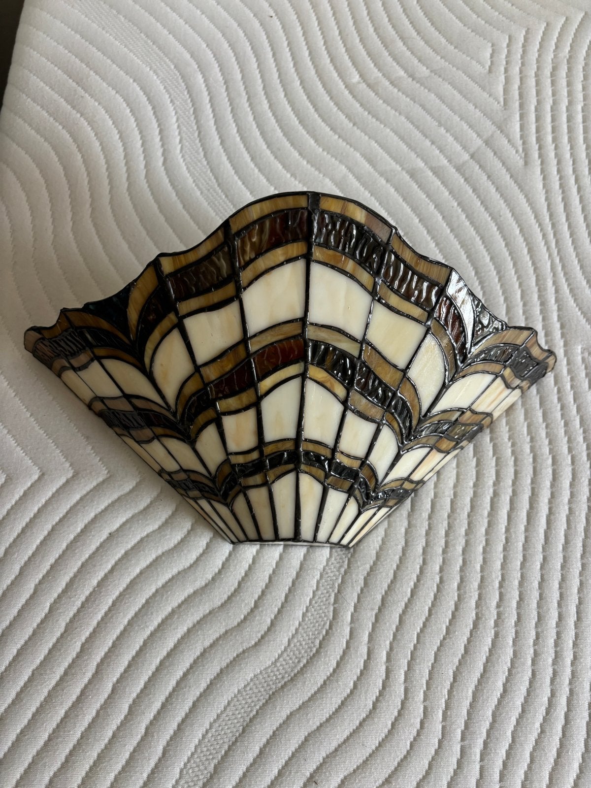 Tiffany Stijl Wandlamp - Glas in Lood Design, Gebruikt, E14 (klein), Meerkleurig, Ophalen of Verzenden