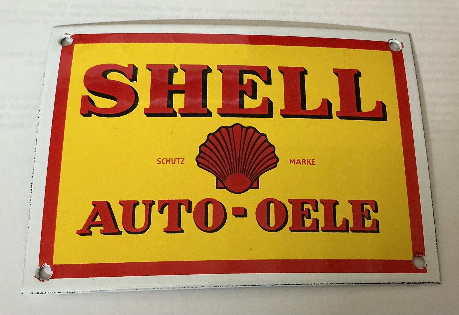 Emaille deurpostje SHELL, Ophalen of Verzenden, Gebruikt, Formule 1