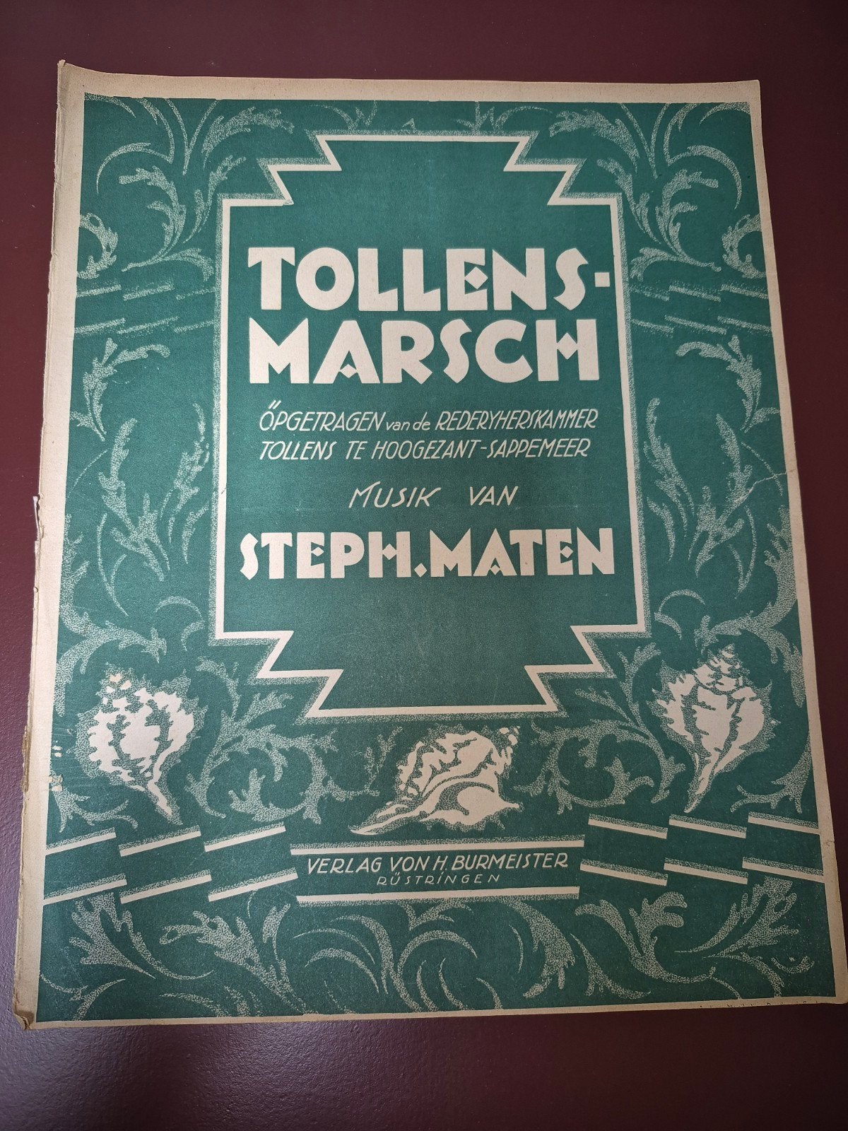 Tollens Marsch - Muziek van Steph. Maten (Piano), Ophalen of Verzenden