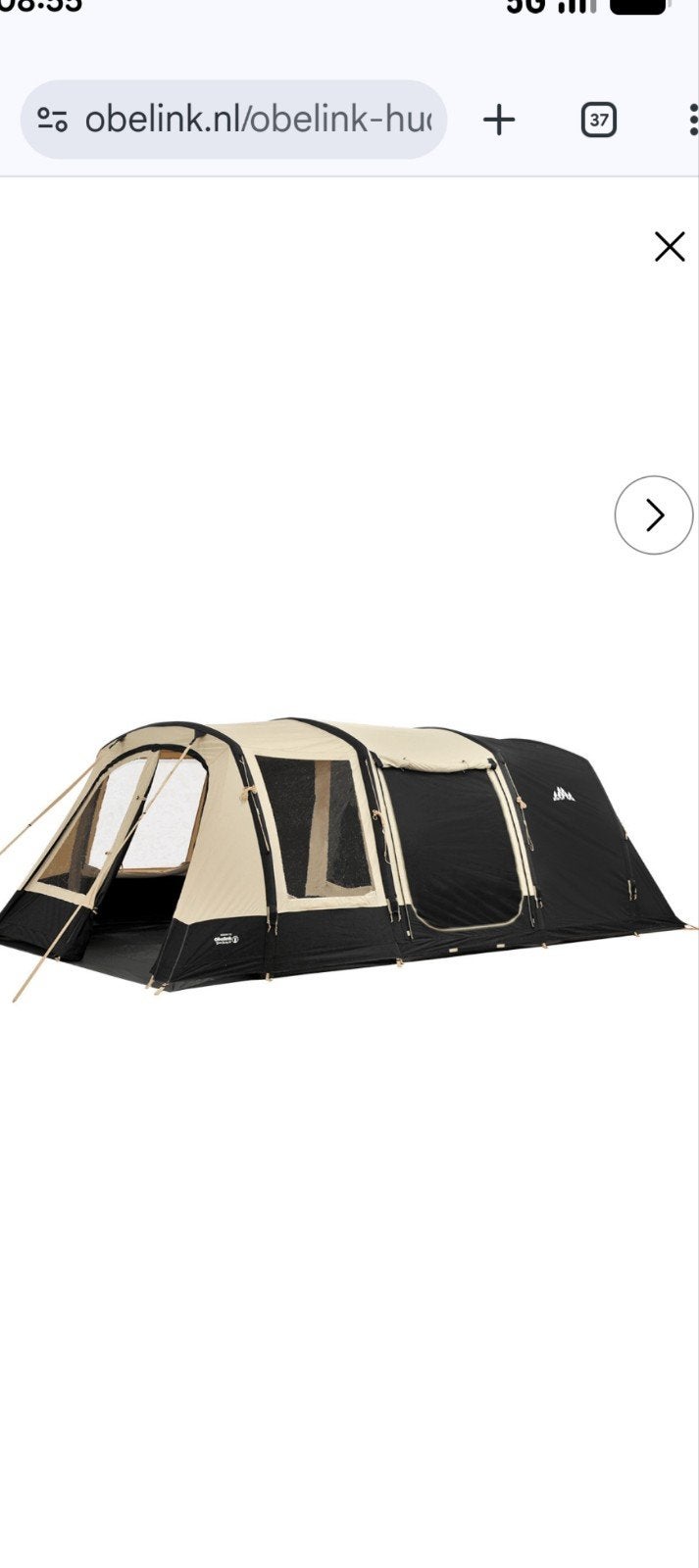 obelink hudson 4 tc easy air tent + bagagewagen, Caravans en Kamperen, Tenten, Ophalen, Zo goed als nieuw, Tot en met 4