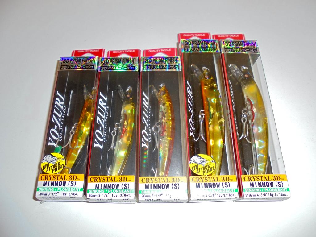 Yo-Zuri Crystal 3D Minnow 9cm 11cm Sinking Spinning Rapala., Watersport en Boten, Hengelsport | Roofvissen, Ophalen of Verzenden